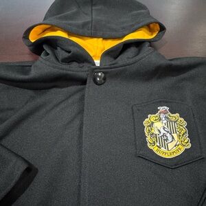 Black Hooded Cloak with Yellow Lining